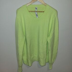 VICTORIAS SECRET PINK neon green sweater BRAND NEW WITH TAGS